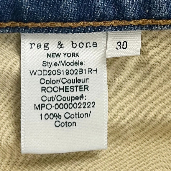 Rag & Bone Maya High Rise Button Fly Raw Hem Distressed Denim Shorts Size 30 - Picture 11 of 12